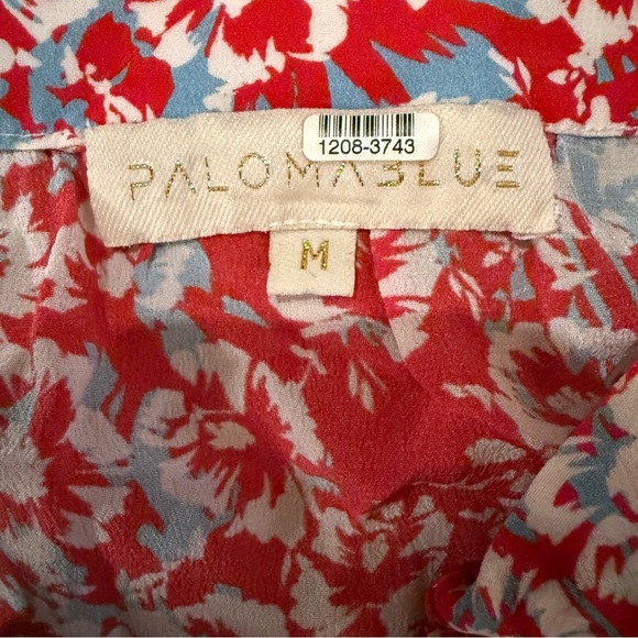 RTR‎ Paloma Blue Alexa 100% Silk Red, White & Blue Floral Tiered Mini Skirt Sz M - Picture 5 of 7